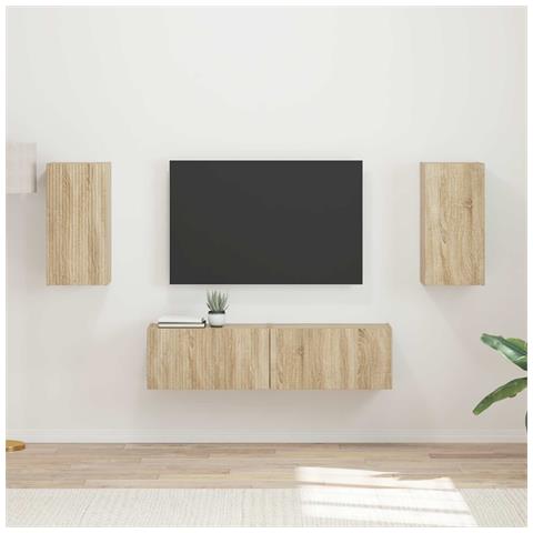 Set mobile TV 4 pcs Rovere Sonoma Legno multistrato - Foto 2