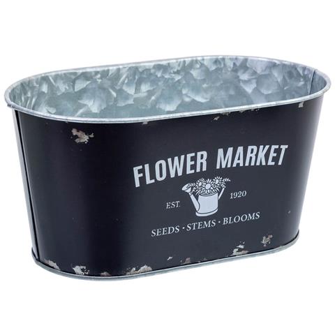 Cestino In Metallo Nero 19,5x11,5x9 B16,5x8,5 - Foto 1