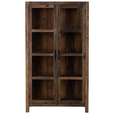 Vetrina Artigianale In Legno Con 2 Ante Marrone, 100x40x180h Cm - Foto 2