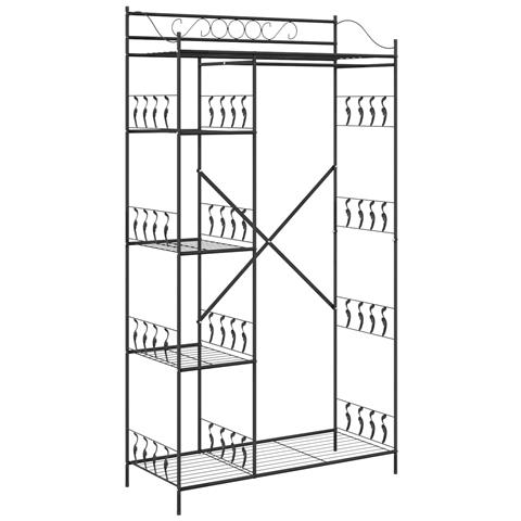 Armadio Aperto con lo scaffale Nero 101 x 43 x 188 cm Acciaio - Foto 1
