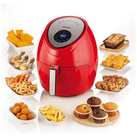 4618 Airy Fryer XXL - Friggitrice ad Aria - Frigge 2,5 kg di Patatine Fritte - 7 Litri - Cottura Senza Olio e Grassi - 1800 Watt - Rosso - Foto 2