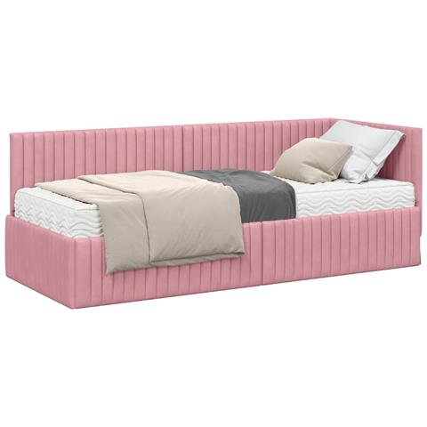 Struttura Letto Angolare con Materasso 2 pcs Grigio Velluto - Foto 1