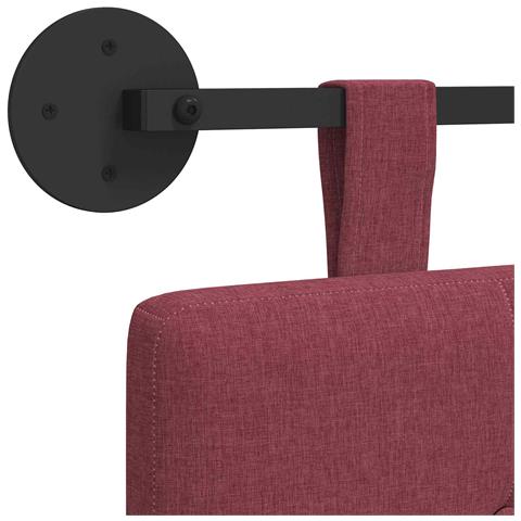 Testata appesa Rosso Vino 210 x 55 x 5 cm Tessuto - Foto 9