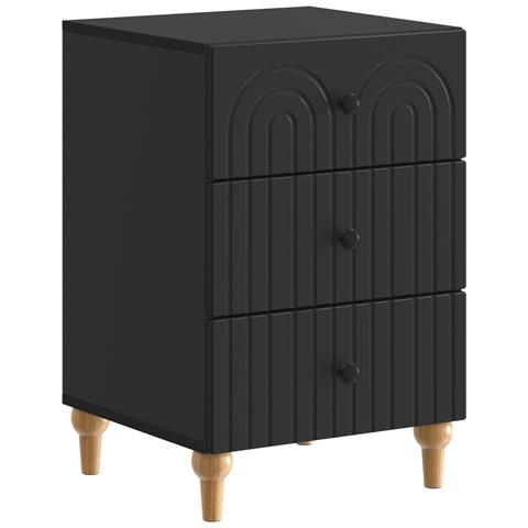 Armadio da Notte Nero 43x 41 x 66,5 cm Legno ingegnerizzato - Foto 1