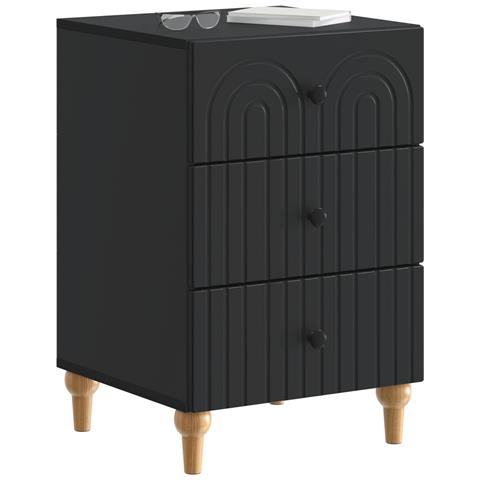 Armadio da Notte Nero 43x 41 x 66,5 cm Legno ingegnerizzato - Foto 2