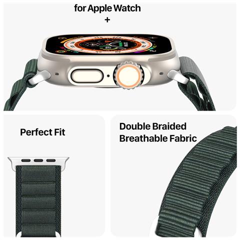 Cinturino Orologio per Apple Watch - Poliestere, Verde - Foto 4