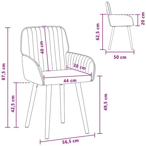 Sedie da pranzo 4 pcs Tessuto Verde Scuro 56,5 x 50 x 87,5 cm - Foto 8