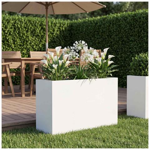 Vaso da giardino Bianco 80 x 30 x 50 cm - Foto 2