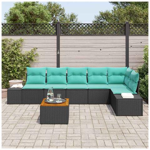 Set Divano da Giardino 7 pz Nero e turchese - Foto 10