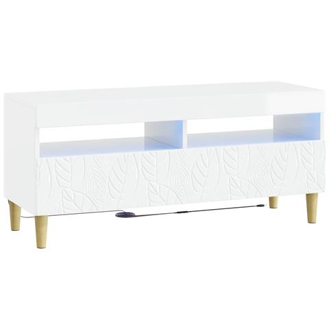 Mobile TV LED Bianco Lucido Legno ingegnerizzato - Foto 1