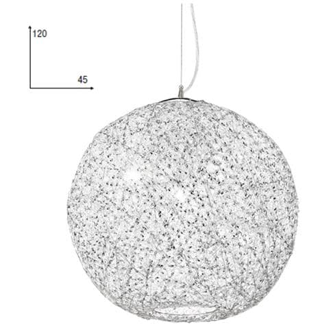 I-ASTRA / S45 - Lampadario sospeso cromato sferico con cristalli 60 watt E27 - Foto 1
