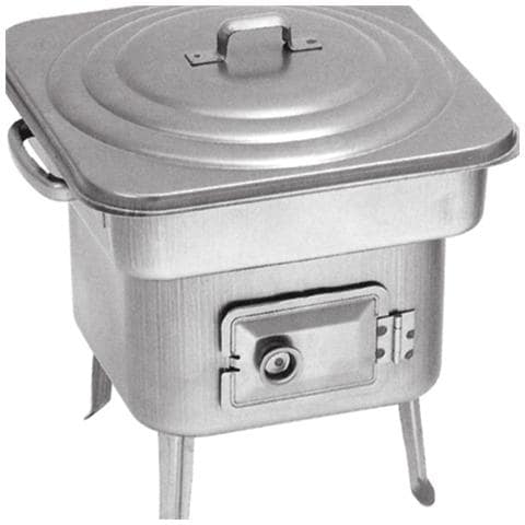 Fornacetta in acciaio coperchio in acciaio cromato cm. 25x25 - Foto 1