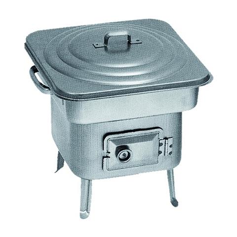 Fornacetta in acciaio coperchio in acciaio cromato cm. 25x25 - Foto 4