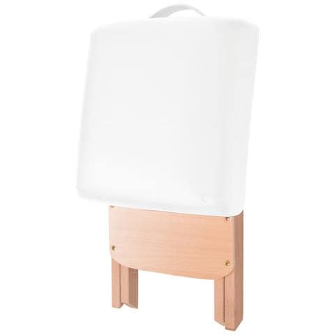 Set Lettino Massaggio Pieghevole 3 Zone 10 Cm E Sgabello Bianco - Foto 2