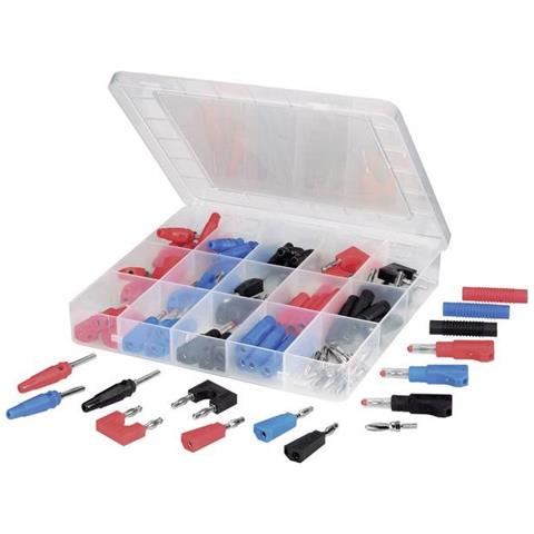 Subp84-03 Spina Da Laboratorio Ø Perno: 4 Mm Nero, Rosso, Blu, Argento 84 Pz. - Foto 1