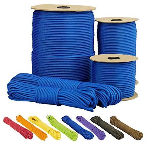 Paracord 550 Paracadute Fune 7-wire Type Iii Mil-spec Sopravvivenza Cable - 250kg Rottura Di Carico Blu A 50 M - Foto 1