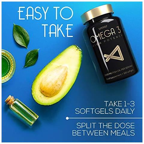 Lolio Di Pesce Omega 3 Capsule - Ad Alta Resistenza 3000mg - 120 Facile Da Inghiottire Softgel Capsule - Triple Potenza 1650mg Omega 3 Con 990mg Di Epa E Dha 660mg - Made In Uk - 1000mg Olio Di Pesce Per Compressa - Foto 2