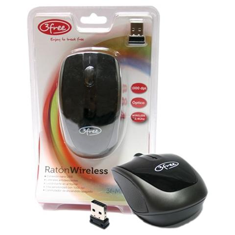 3F-MCW401, RF Wireless, Ottico, 1000 DPI, Nero, 80g, IBM PC Pentium 400 - Foto 1