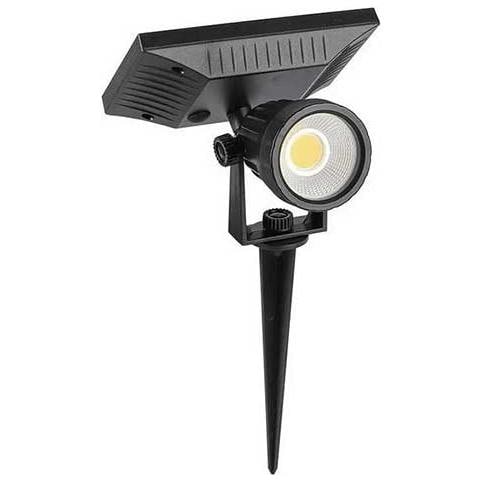 V-tac Vt-952 Picchetto Da Giardino Led Cob 2w 3000k Autoalimentato Con Pannello Solare E Crepuscolare Orientabile Fissaggio A Terra Ip65 - Sku 6660 - Foto 1