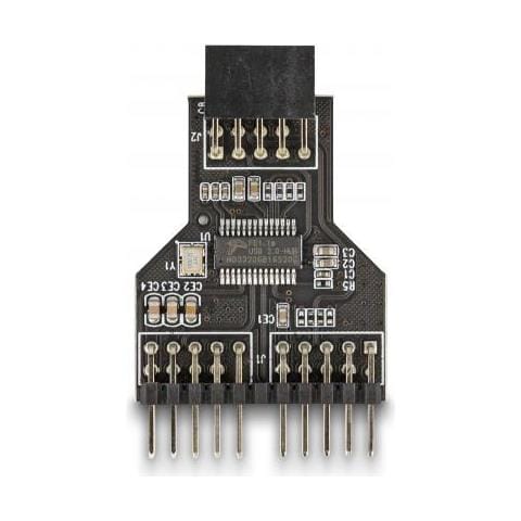 60045 Adattatore Per Inversione Del Genere Dei Cavi 9 Pin Usb 2.0 2 X 9 Pin Pin Header Nero - Foto 1