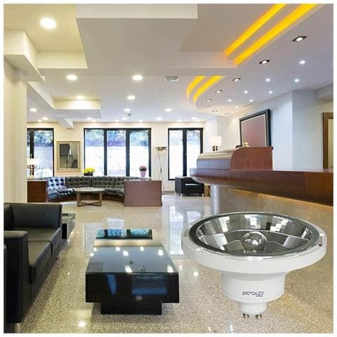 Pack 5 Pezzi Faretto Led Dimmerabile Ar111 Gu10 14w (equivalente 110w Alogena) - Luce Led Bianca Naturale 4000k - 1000 Lumens - Spot Led Ar111 A Basso Consumo - Foto 2