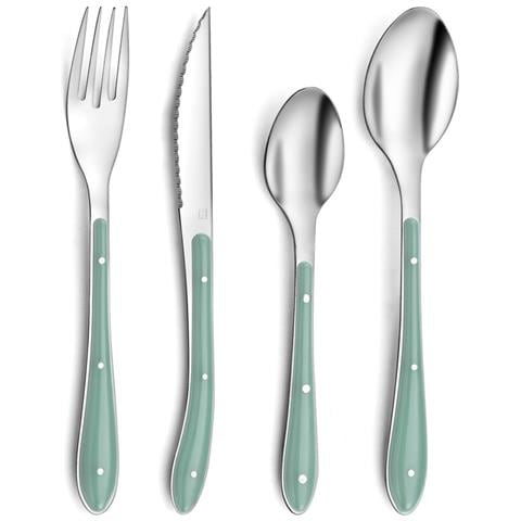 Posate Bistro Verde Metallo (24 Pcs) - Foto 1