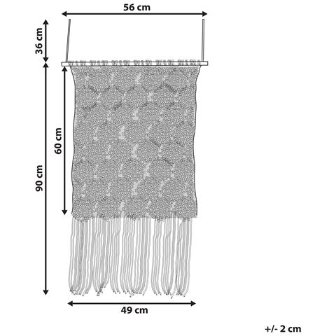 Decorazione Da Parete In Tessuto Okara Rettangolare Cotone Beige - Foto 5