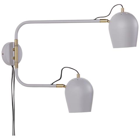Lampada Da Parete 2 Luci Metallo Grigio Chiaro Estrella - Foto 2