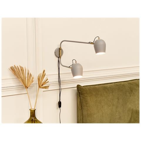Lampada Da Parete 2 Luci Metallo Grigio Chiaro Estrella - Foto 1