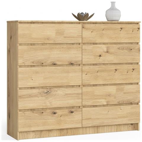 Cassettiera K140, 10 cassetti, 138x40x121 cm, Colore Quercia Artisan - Foto 1