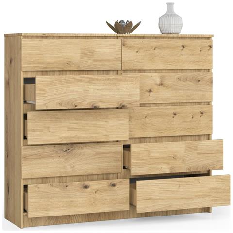 Cassettiera K140, 10 cassetti, 138x40x121 cm, Colore Quercia Artisan - Foto 2