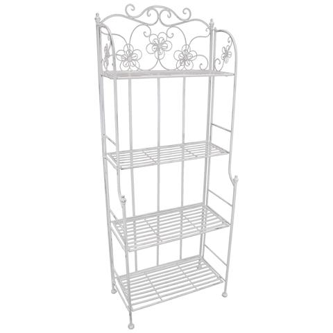 Scaffale Étagère 4 Piani Richiudibile In Acciaio Margherita - White - Foto 1