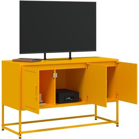 Mobile Tv Giallo Senape 100,5x39x60,5 Cm In Acciaio - Foto 2