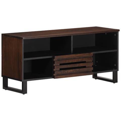 Mobile Porta Tv Marrone 100x34x46 Cm In Legno Di Mango - Foto 1