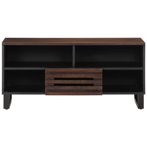 Mobile Porta Tv Marrone 100x34x46 Cm In Legno Di Mango - Foto 2
