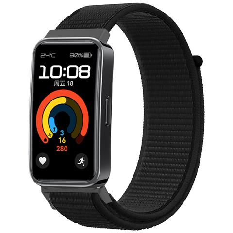 Cinturino In Nylon Per Huawei Band 9 / Huawei Band 8 Black - Foto 1