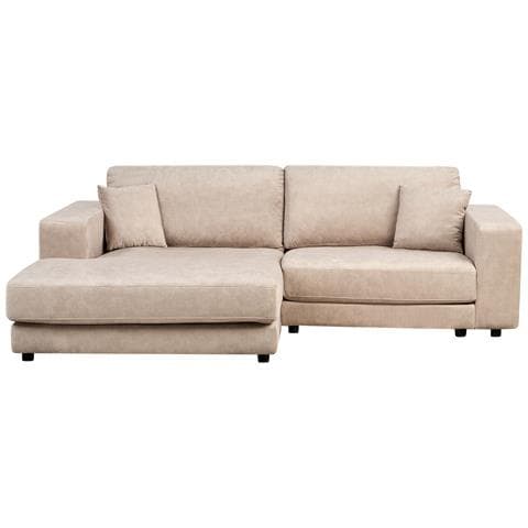 Divano Angolare 3 Posti Lofoten Velluto Beige Lato Destro - Foto 2