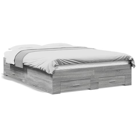 Giroletto Cassetti Grigio Sonoma 120x190 Cm Legno Multistrato - Foto 2