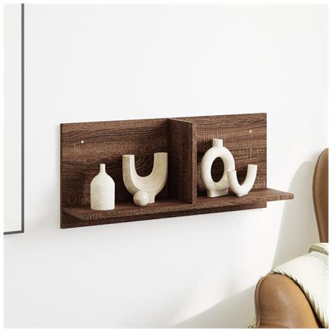 Mobile A Parete 70x16,5x30 Cm Rovere Marrone Legno Multistrato - Foto 3