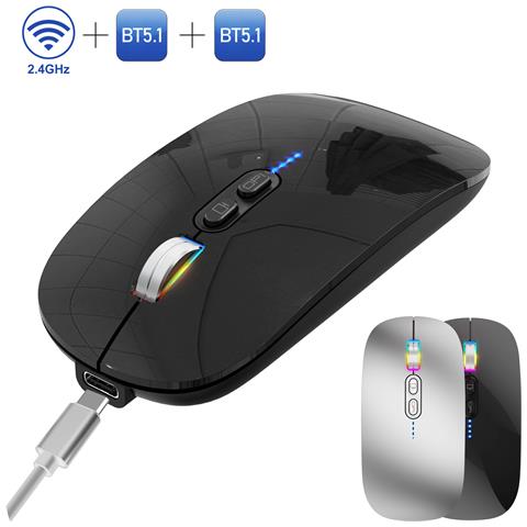 Mouse Wireless - Ricaricabile Tri-mode Black - Foto 2