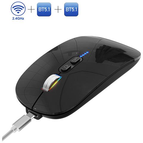 Mouse Wireless - Ricaricabile Tri-mode Black - Foto 3