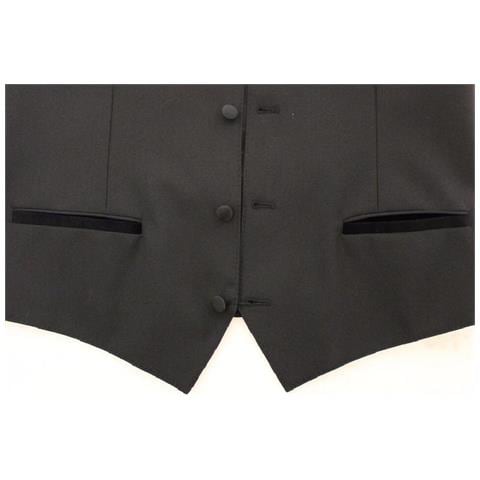 Blazer Gilet In Lana E Seta Elasticizzata Nera - It48 - M - Foto 5