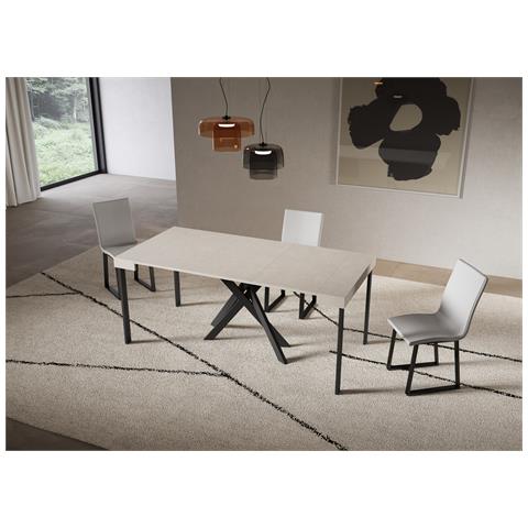 Consolle Allungabile 90x40/300 Cm Saki Cashmere Gambe Antracite - Foto 2