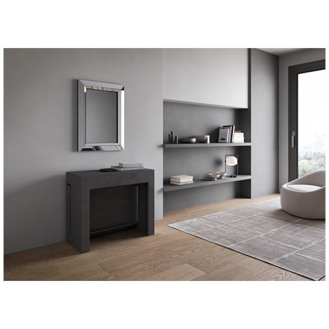 Consolle Allungabile 90x42/302 Cm Evolve Antracite Spatolato Con Panca Inferiore E Superiore - Foto 5