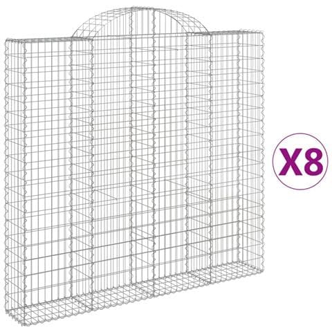 Cesti Gabbioni ad Arco 8 pz 200x30x180/200 cm Ferro Zincato - Foto 1