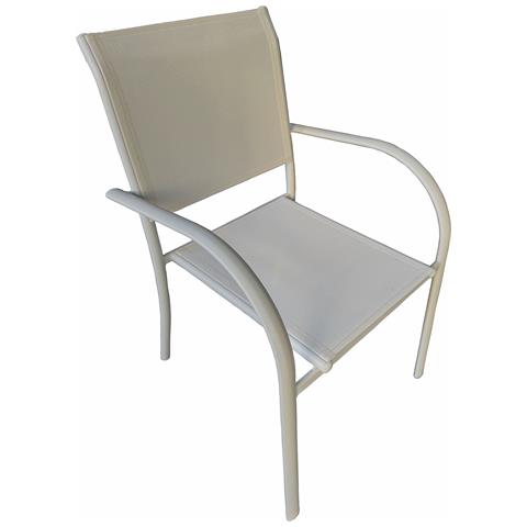 Zambla - Poltrona Impilabile In Alluminio Con Seduta E Schienale In Textilene - Foto 1