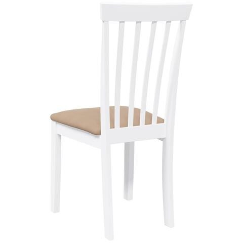 Sedie da Pranzo con Cuscini 2 pz Bianco Legno Massello di Hevea - Foto 10