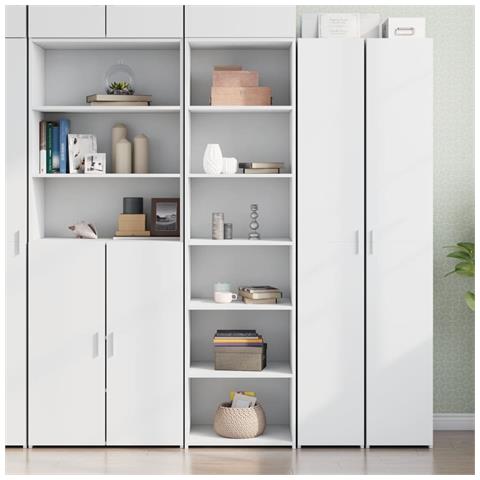 Credenza Bianca 50x41x185 Cm In Legno Multistrato - Foto 1