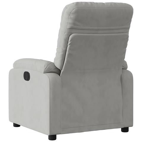 Poltrona Reclinabile Grigio Chiaro In Tessuto Di Microfibra - Foto 3