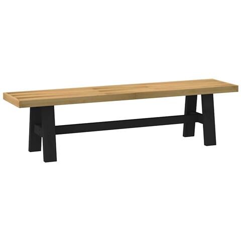 Panca Pranzo Noain Gambe A Forma A 180x40x45 Cm Legno Massello - Foto 1